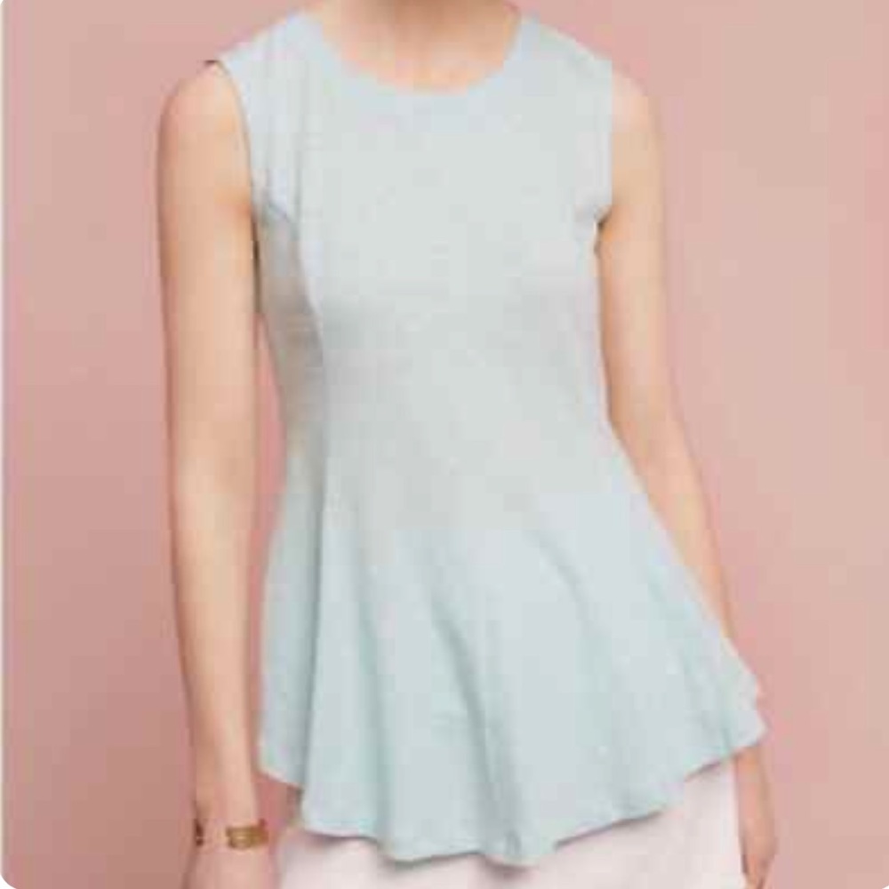 Eri + Ali mint peplum cotton tank top size medium